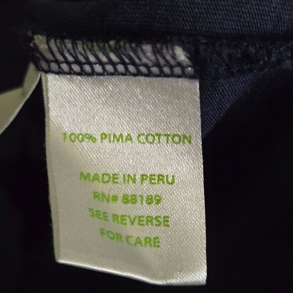 Lilly Pulitzer Navy Blue Teigen Dress 3/4 Bell Sleeve Henley Pima Cotton Size S - Picture 8 of 8